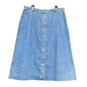 Vintage Lauren Jeans Ralph Lauren Denim Maxi Skirt 18W Button Front A Line Midi